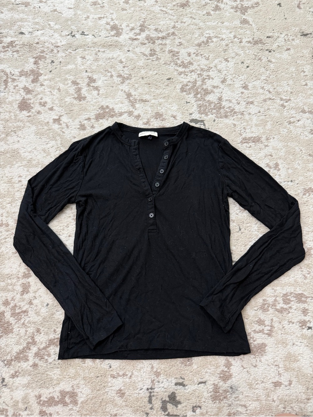 Universal Thread Black Ribbed Long Sleeve Top Size Medium